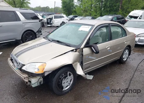 2002 Honda Civic Lx из США, поврежденный, VIN 1HGES16502L045547